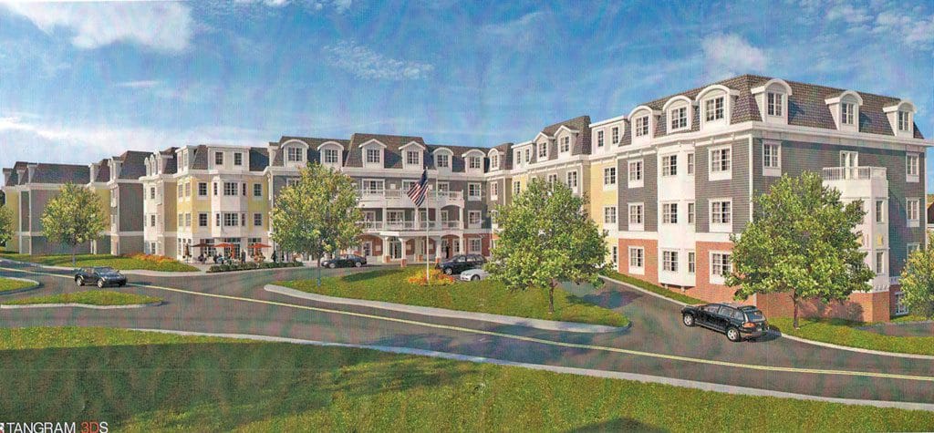 The proposed downtown assisted living facility from Crescent Street A COUPLE OF READERS have wondered what Shelter Development, LLC's scaled down plan for an assisted living facility would look like from Crescent Street. This rendering recently was submitted with Shelter's application to build 137 units behind the Wakefield Co-operative Bank and includes the Crescent Street view shown here. A hearing is planned before the Zoning Board of Appeals on Oct. 8.