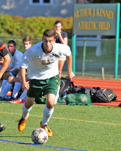 HORNET JUNIOR Jeff Nathan maintains a hot pursuit of the ball at Arthur Kenney Field. (John Intorcio Photo)