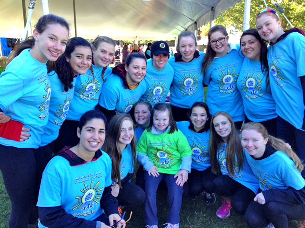 MEMBERS OF the Melrose High School girl's swim team took part in the Annual Buddy Walk for Down Syndrome held at Lake Quannapowitt in Wakefield on Sunday. The Lady Raiders are enjoying their best season in years and continue to smash school records, including the 100 freestyle, which was set last week.