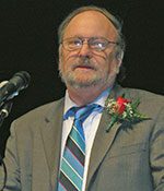 JOSEPH BERTRAND, a member of the Permanent Building Committee, remembered the late John Encarnacao, a driving force behind getting the new Galvin built, during Saturday’s event. (Mark Sardella Photo)