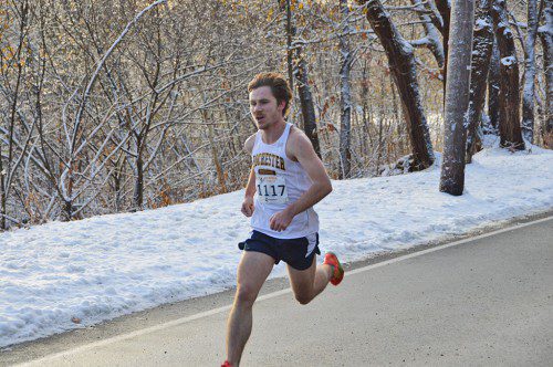 RACE WINNER Mark Rollfs of North Reading won the sixth annual Turkey Trot in 15:49. (Bob Turosz Photo)