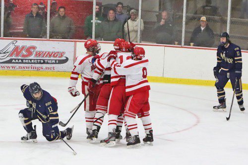 MELROSE HOCKEY picked up a 4-1 win over Winthrop on Monday at the Kasabuski Holiday Tournament. (Donna Larsson photo)