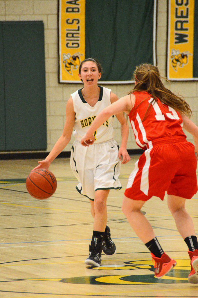 HORNET JUNIOR Carly Swartz missed the first few games of the season with an injury, but returned to the lineup in time to play Masco. (John Friberg Photo)