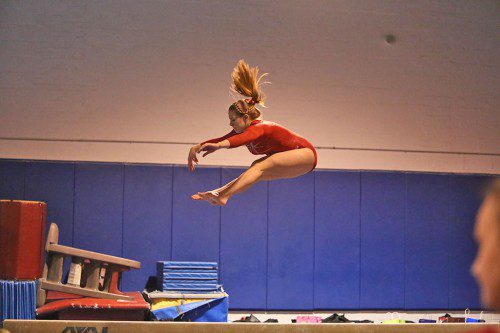 THE FIVE time reigning league champion Melrose girls gymnastic team returns tonight in their season opener against Stoneham. (Donna Larsson photo)