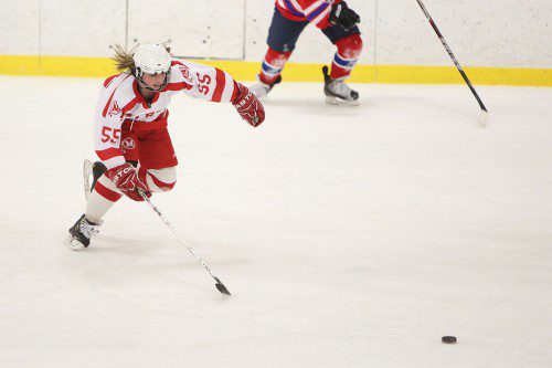 FRESHMAN SAM Kroon is among the top scorers for the Melrose Lady Raider hockey team, who are off to a fine start of the season. (Donna Larsson photo)