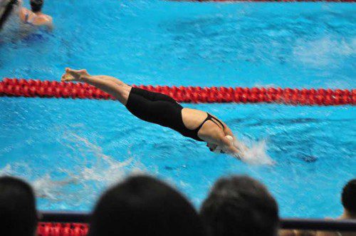 EMILY MEDEIROS, a sophomore, has excelled at Springfield College. The former WMHS standout has qualified for the NCAA Division III Swimming and Diving Championships for the second year in a row.