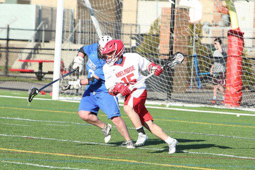 CORBIN WHITE is among the leader scorers for the Melrose Red Raider lacrosse team. (Donna Larsson photo)