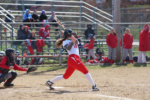 VICTORIA CROVO'S grand slam helped Melrose Lady Raider softball team top Winchester 15-3 on Monday. (Donna Larsson photo)