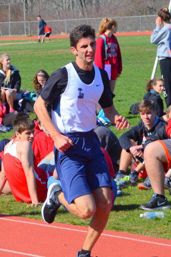 PIONEER runner Chris Kinslieh finished second in 800m race against Hamilton-Wenham and third against Newburyport in 2:14. (John Friberg Photo)