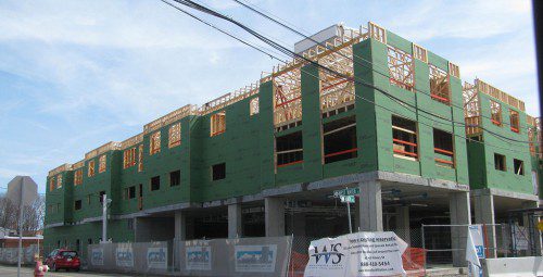 WAKEFIELD STATION, a five-story, 60-unit, mixed-use development at 175 North Ave., is under construction by the MaggioreCompanies. (Mark Sardella Photo)